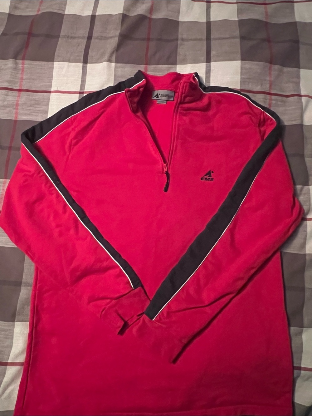 Eastern Mountain Sports Red Half-Zip Pullover with Black Trim